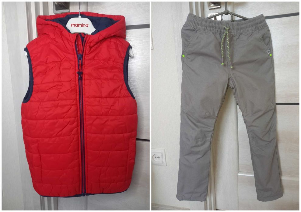 Зручні теплі демісезонні джинси брюки на підкладці жилетка 6-8 років