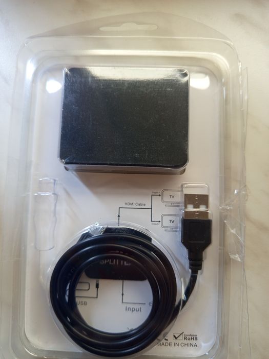 Nowy Splitter Rozdzielacz HDMI 1x2 | 4K | Full HD | Zasilany USB