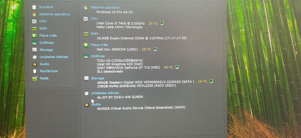 Pç LowGaming DELL 7ªG|i5-7400|16G|NVMe256G+HDD500|GT710-2G|5G+BT|W11