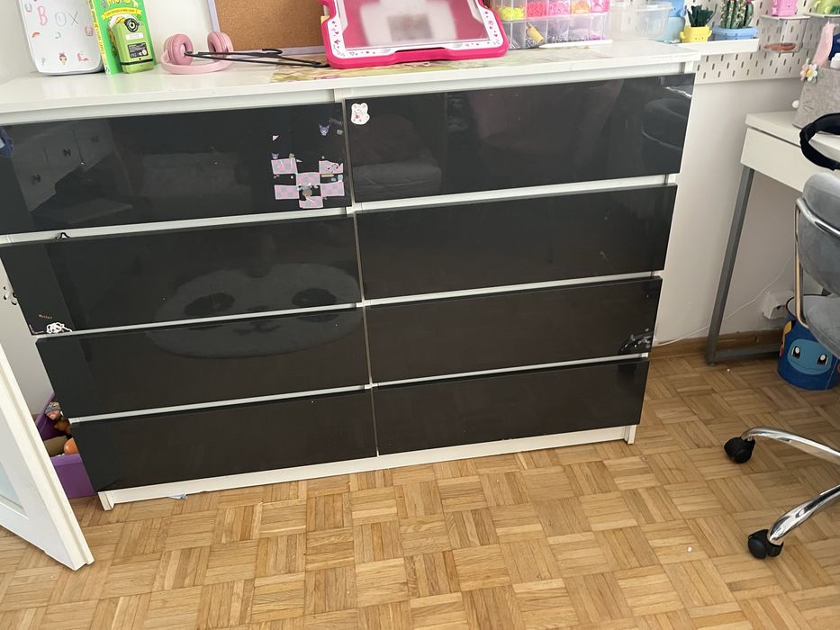 Komoda szara polysk z szufladami