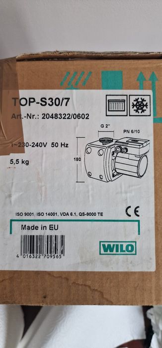 Pompa obiegowa / cyrkulacja Wilo TOP-S30/7