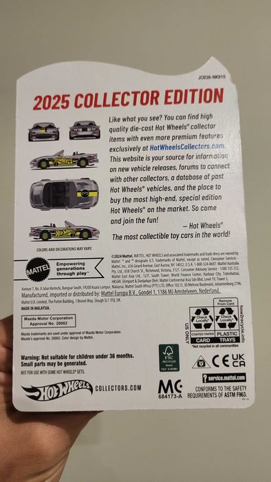 2004 Mazda Mazdaspeed Miata Zamac Collector Edition 2025 Hot Wheels