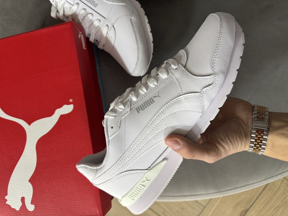 Nowe Skórzane Buty Męskie Puma st Runner Białe Klasyczne Sneakersy 45