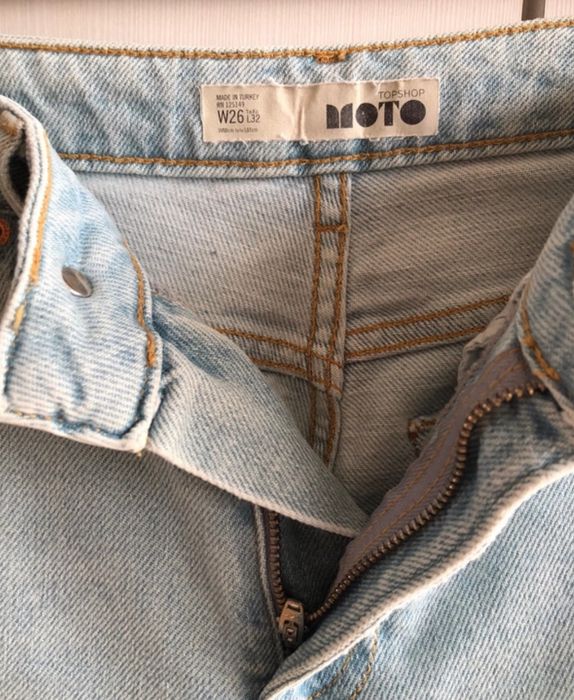 spodnie jeansy proste nogawki straight leg mom jeans