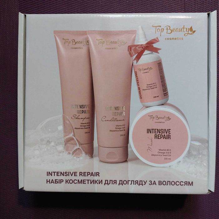 Набор для волос шампунь кондиционер маска пилинг Top Beauty Восстановл