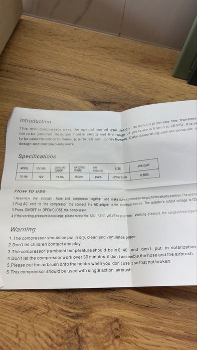 Аерограф tagore ,з компресор ,все в наборі.