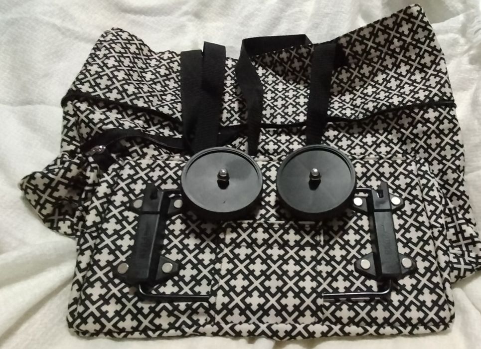 Torba na kółkach składana, biało- czarna, Oriflame