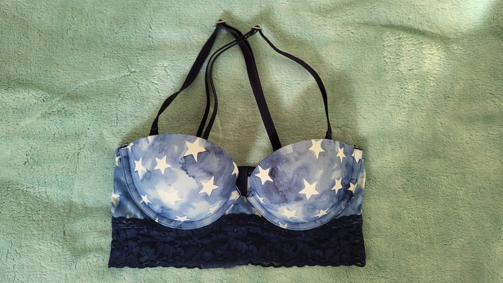 Niebieski biustonosz Victoria's Secret 32B