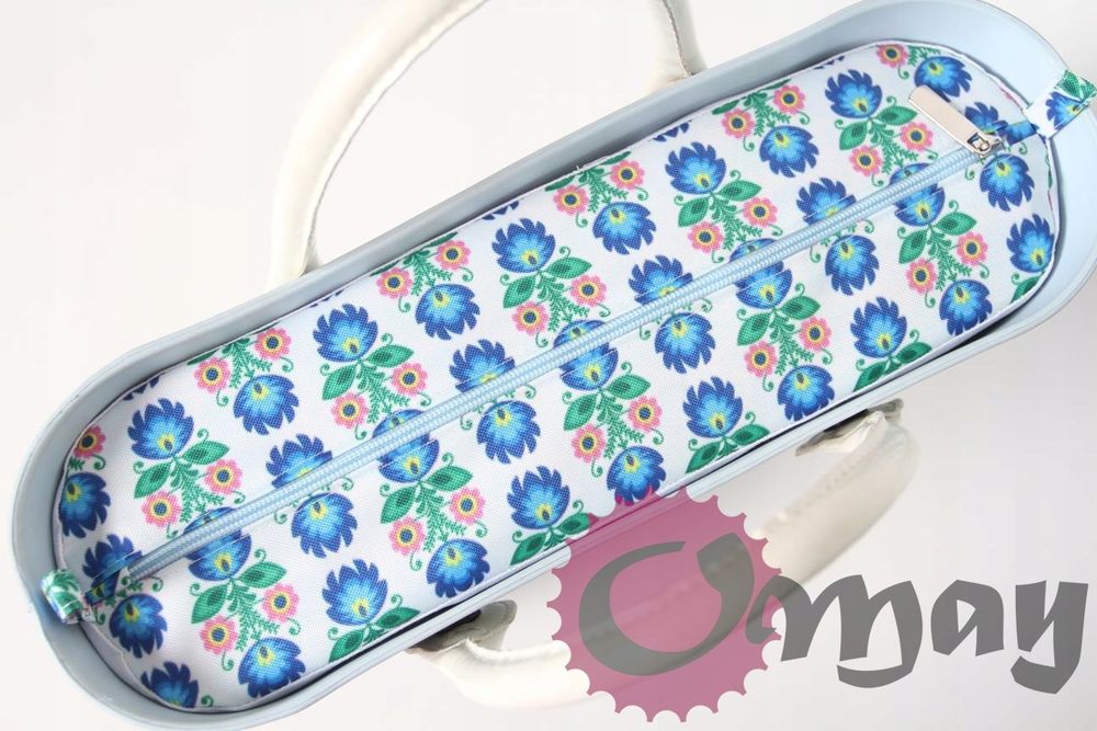 organizer OBAG STANDARD niebieski kwiaty folk 2 kieszenie wkład OMAY