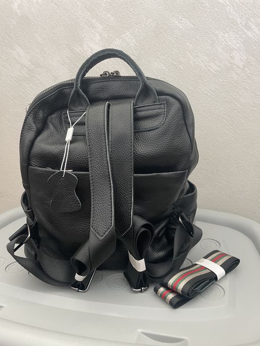 Рюкзак Шкіряний Sunshine bag black / чорний рюкзак сумка новий