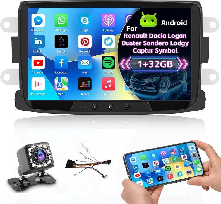 Hikity radio Android 13 1G 32G Renault Dacia Duster Logan 7" GPS BT

H