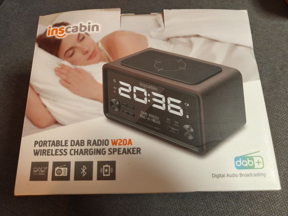 Radio cyfrowe DAB+ Inscabin W20A głośnik Bluetooth ładowarka Qi