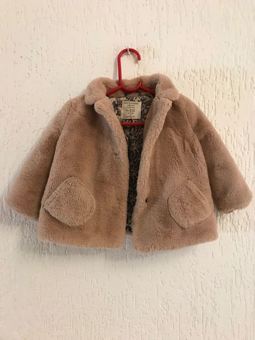 Zara futerko jesienno-zimowe pudrowy róż podszewka r 86