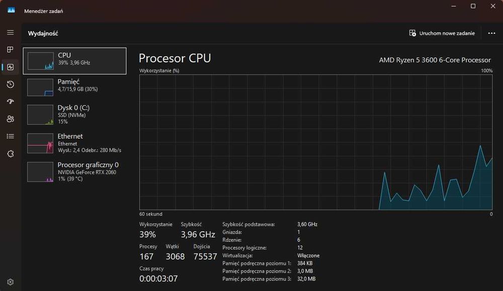 Komputer Gamingowy Ryzen 5 3600 RTX 2060 16GB RAM 1 TB SSD **DOWÓZ**