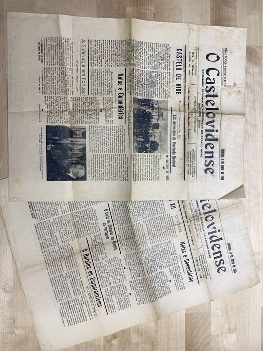 Dois exemplares Jornal O CasteloVidense , 3 Junho e 18 de Março 1956