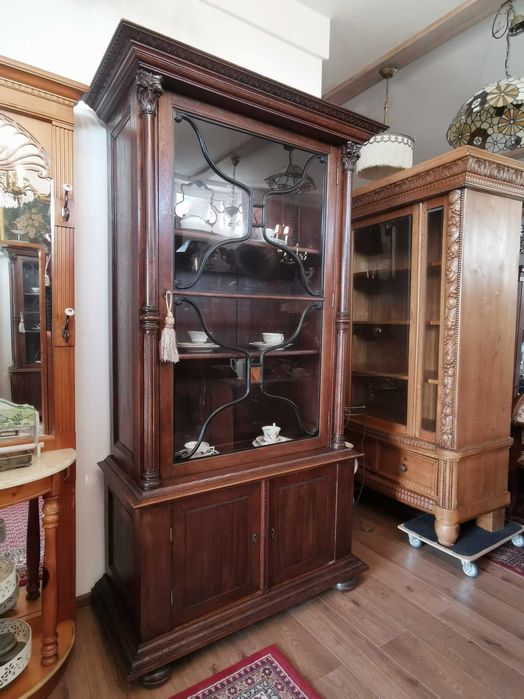 Dębowa witryna biblioteczka antyk  133/2022