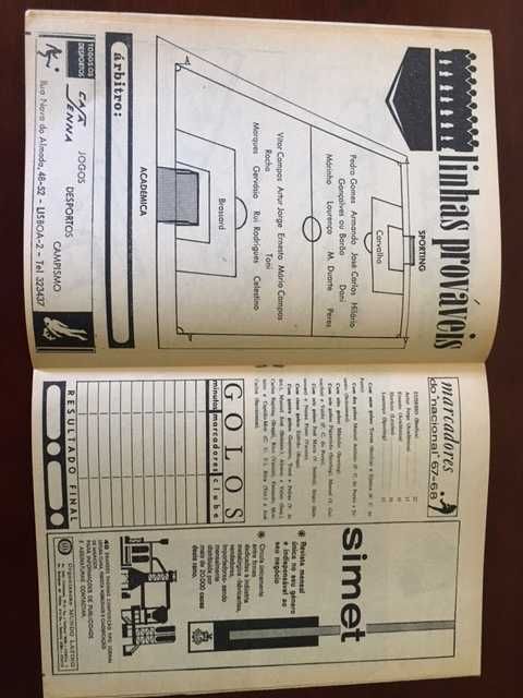 Futebol - Programa de Jogo - Época 1967/1968 - Sporting vs Académica