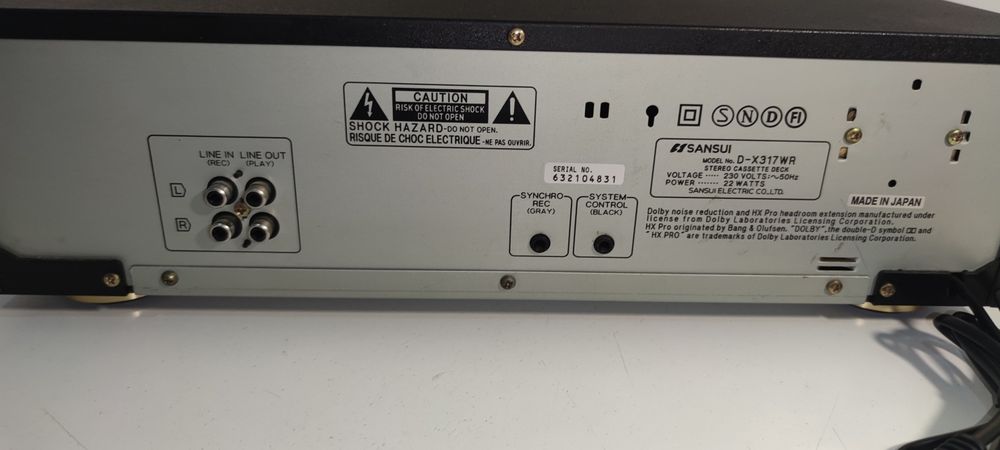 Leitor de cassetes - Sansui D-X317WR