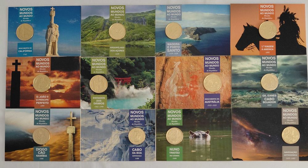 Novos Mundos ao Mundo-Descobrimentos COMPLETA-44 moedas-100$ e 200$-Banho ouro