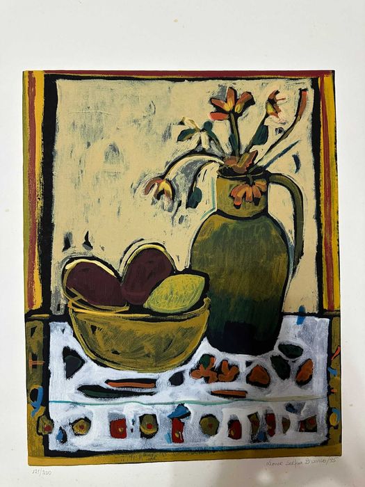 Quadro com serigrafia de Leonor Serpa Branco (Natureza Morta)