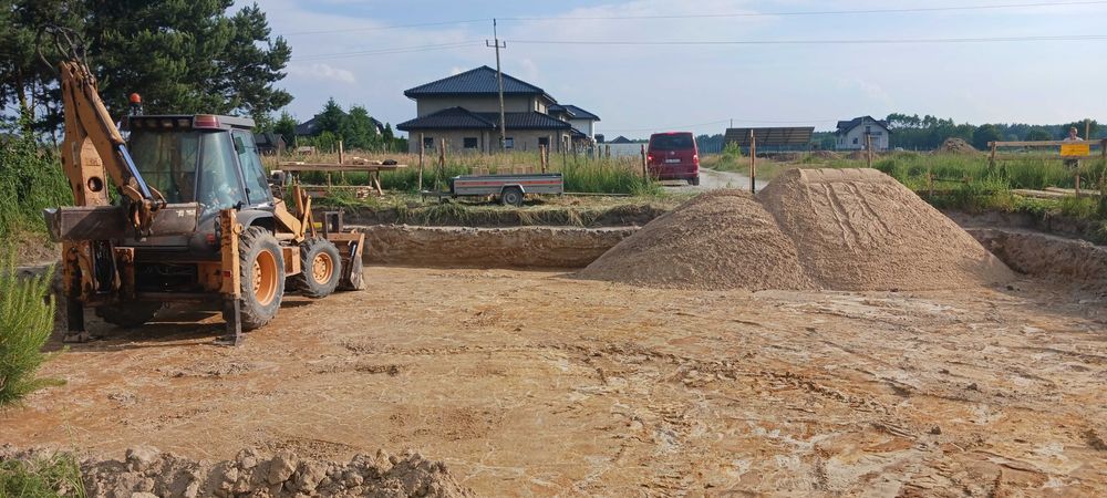 Usługi koparka ładowarka, wykopy, fundamenty, przyłącza,