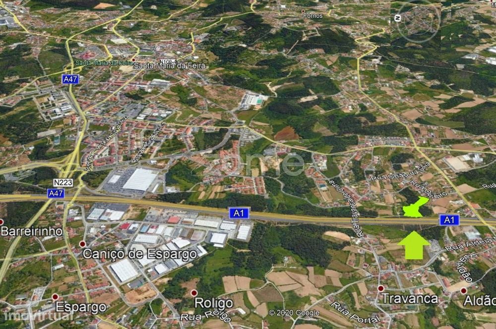 Arrendamento, montra de 91m frente para A1 Travanca S. Maria da Feira