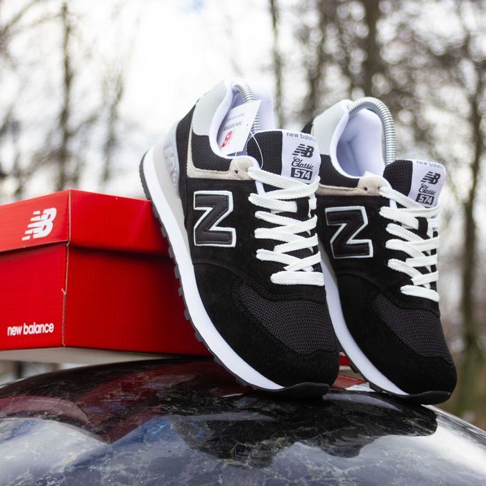 (1926-1437) Кросівки New Balance 574 чорні (36 37 38 41 42 43 44 45 46) nb нб