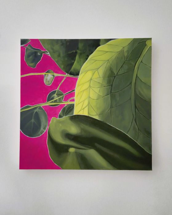 Obraz akrylowy na płótnie 50x50 cm motyw botaniczny pop art dopamine decor