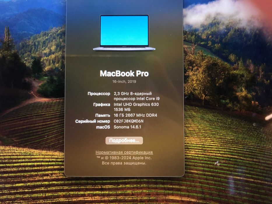 Apple Macbook Pro 16 2019 i9 16GB 1TB Radeon Pro