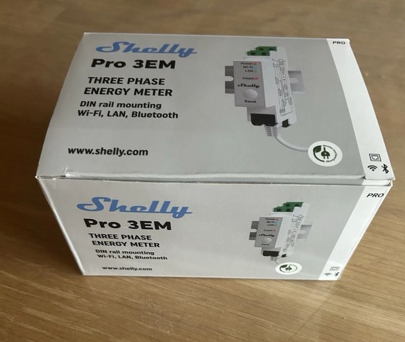 Лічильник електроенергії Shelly "Pro 3EM" Wi-Fi фази 3 х 120 A з вимір