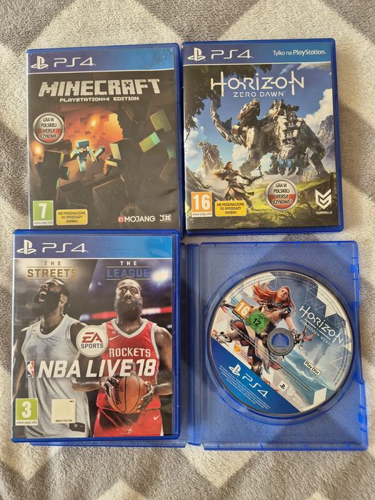 Gry na ps4 (Minecraft, Horizon,NBA live 18)
