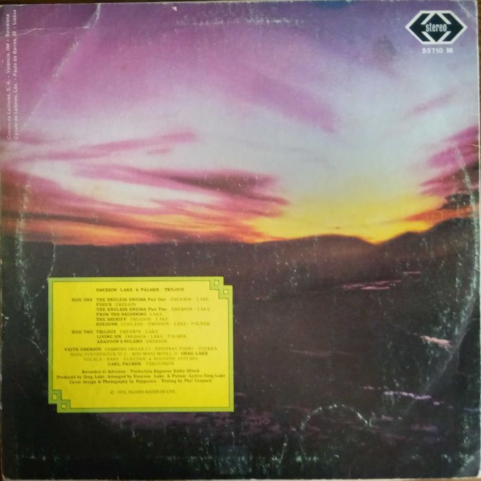 Emerson, Lake & Palmer	- - - - -	Trilogy	- - - - -	LP
