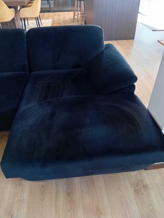 SOFÁ Chaise Longue preto da Moviflor como novo tecido aveludado
