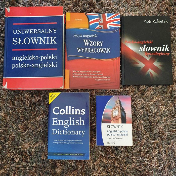 Zestaw słowników język angielski + wzory wypracowań