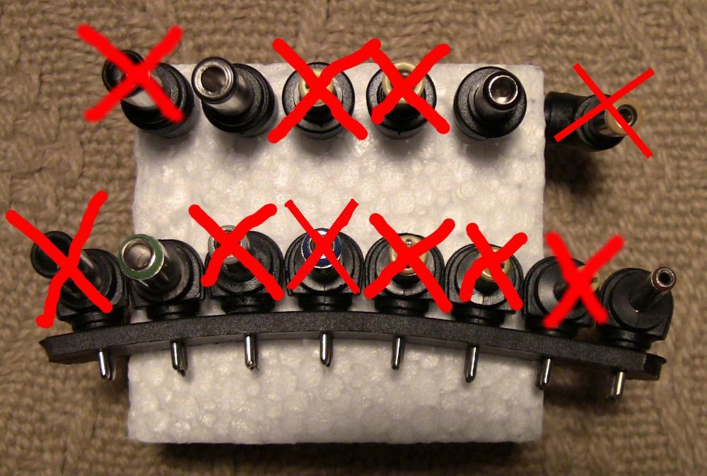 Wtyczki końcówki zasilacza laptop: Acer Dell HP Toshiba IBM LG Fujitsu