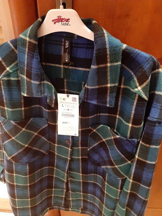 Kurtka Zara koszula flanela L oversize nowa L XL must have