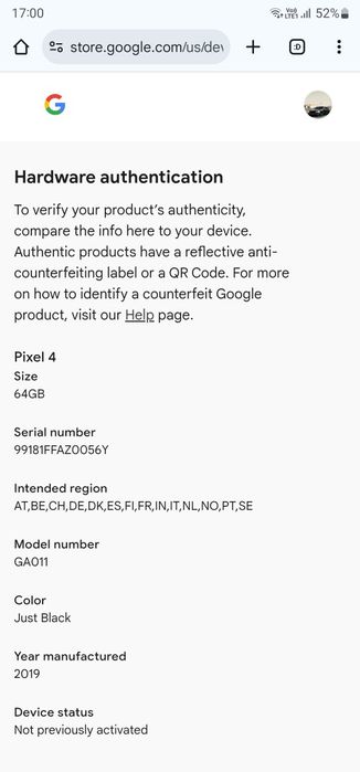 **Nieaktywowany** NOWY Google pixel 4