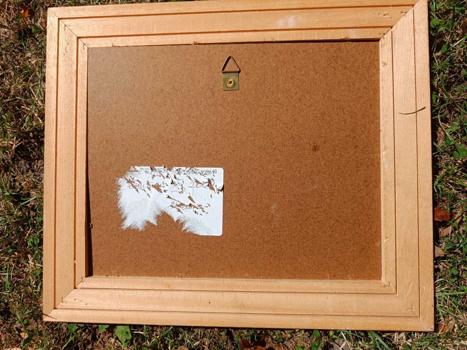 Drewniana ramka rustykalna ze szkłem 39×33 cm