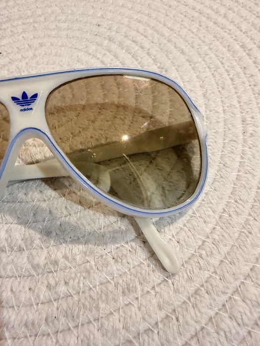 Okulary adidias prl biale plastikowe lata 70 80 kolekcjonerskie