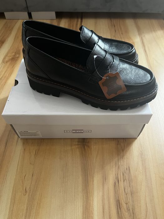 Skorzane mokasyny 5th Avenue NOWE