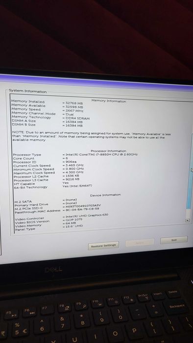 Dell Precision 5530 15.6" i7-8850H 32 GB 512 GB UHD