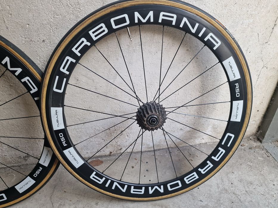 Koła karbon szosowe pod szyte komplet carbomania R50 tubular +szytki