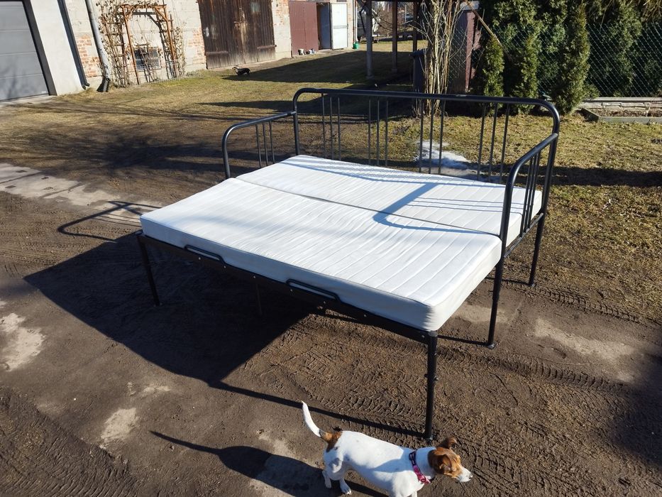 Łóżko rozsuwane Ikea Fyresdal 200 x 160 działka Camper 2x materace sprężynowe