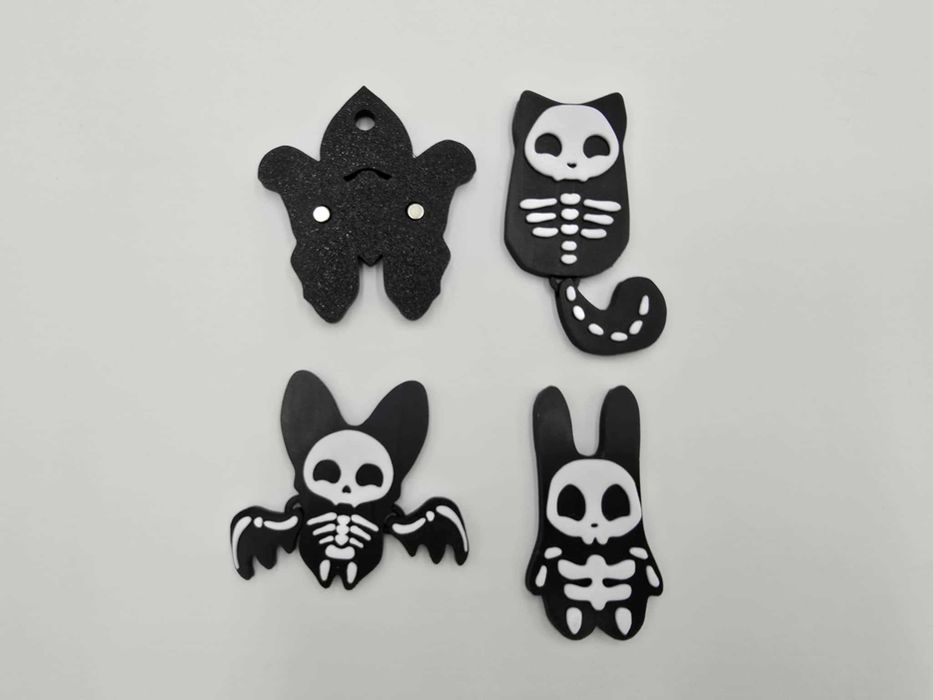 Czarne Szkielety — Magnesy na lodówkę — Druk 3D