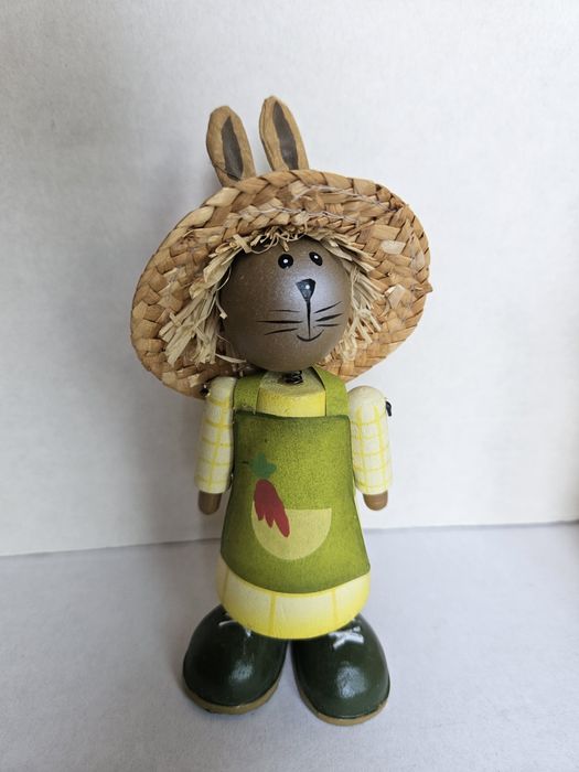 Conjunto Figuras 2 Coelhinhos Madeira Usados