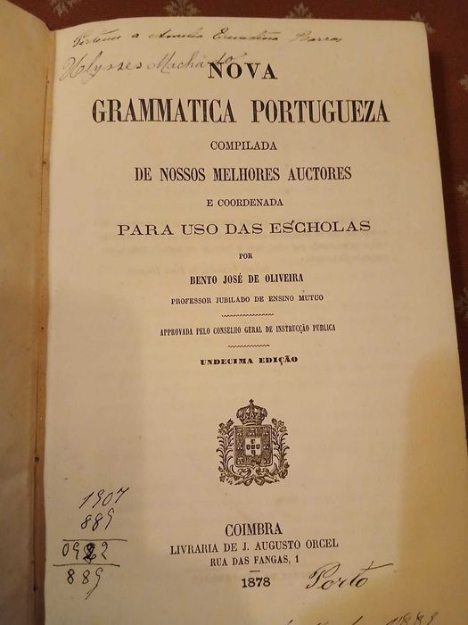 Bento José de Oliveira, Nova Grammatica Portugueza 1878