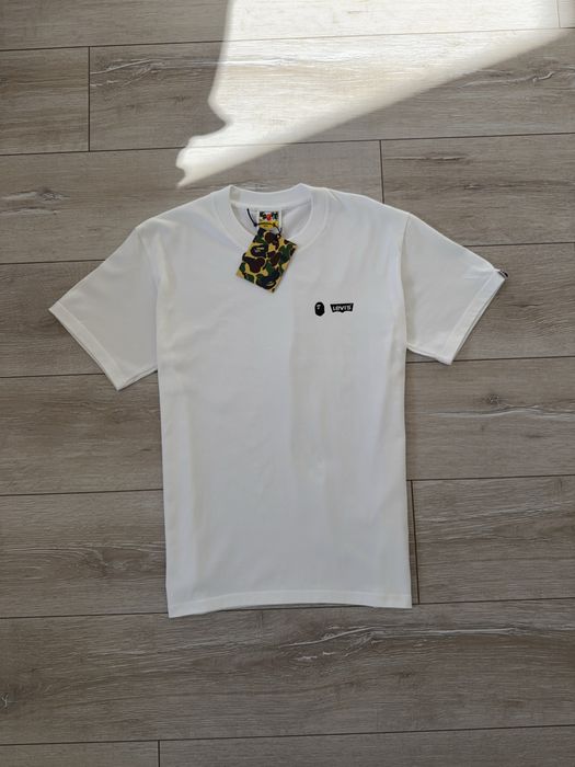 Футболка Bape & Levi's / футболка бейп левайс біла