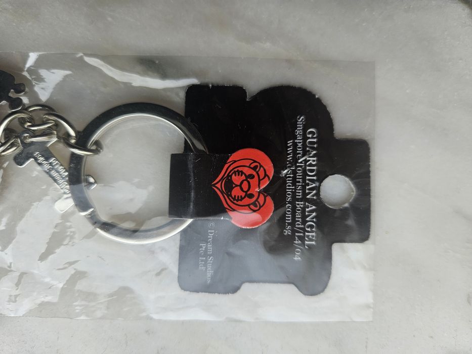 Chaveiro de Metal Novo I Love Singapore com letra I