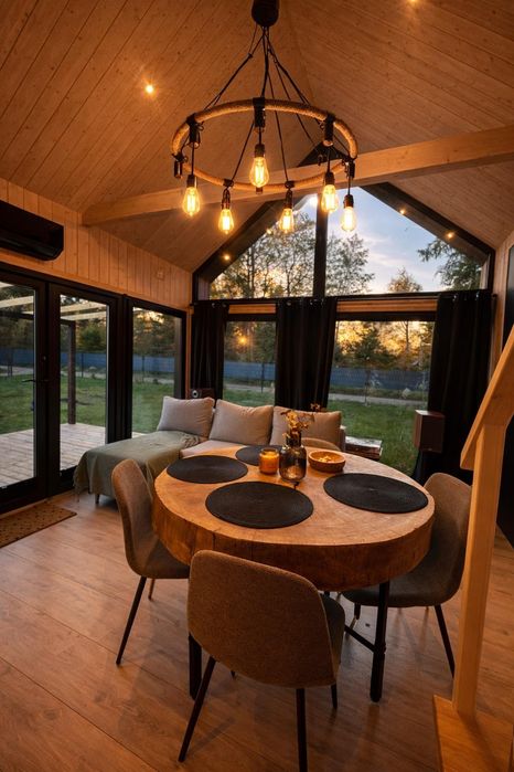 Domek mobilny drewniany szkieletowy stodoła antresola