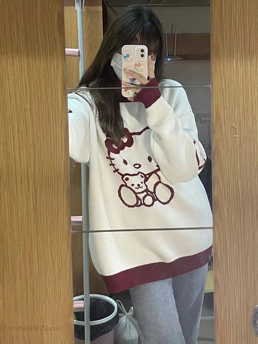 Damski Sweter ANIME Hello Kitty Harajuku Kawaii - XL